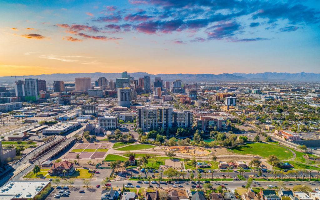 Phoenix, Arizona, USA Downtown Skyline Aerial